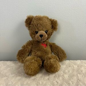 Dan Dee Teddy Bear Plush Stuffed Animal Toy Brown Red Heart Dark Tan
